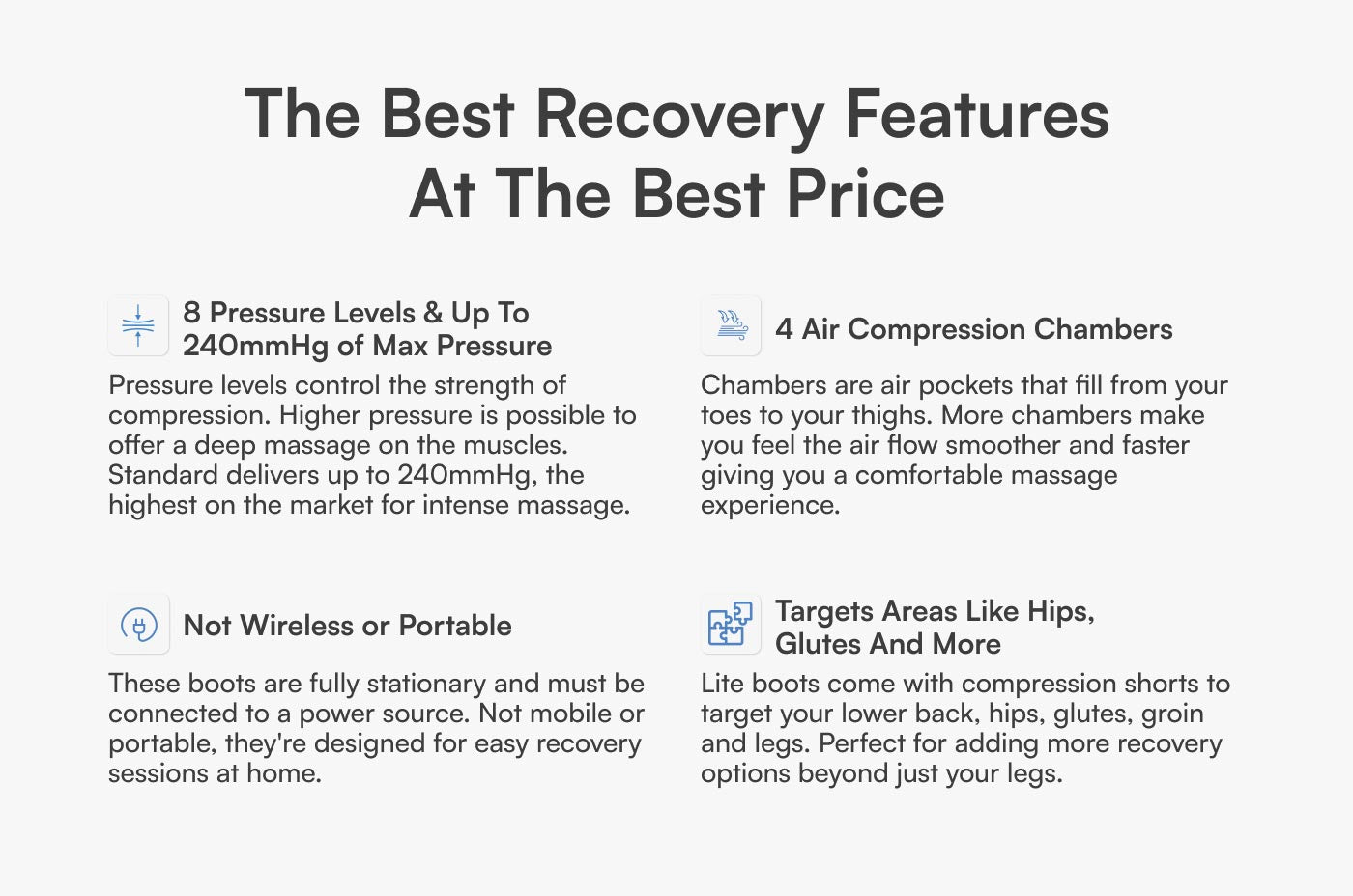 Aerify Lite Compression Boots with plug-in recovery, remote, and multiple mode control